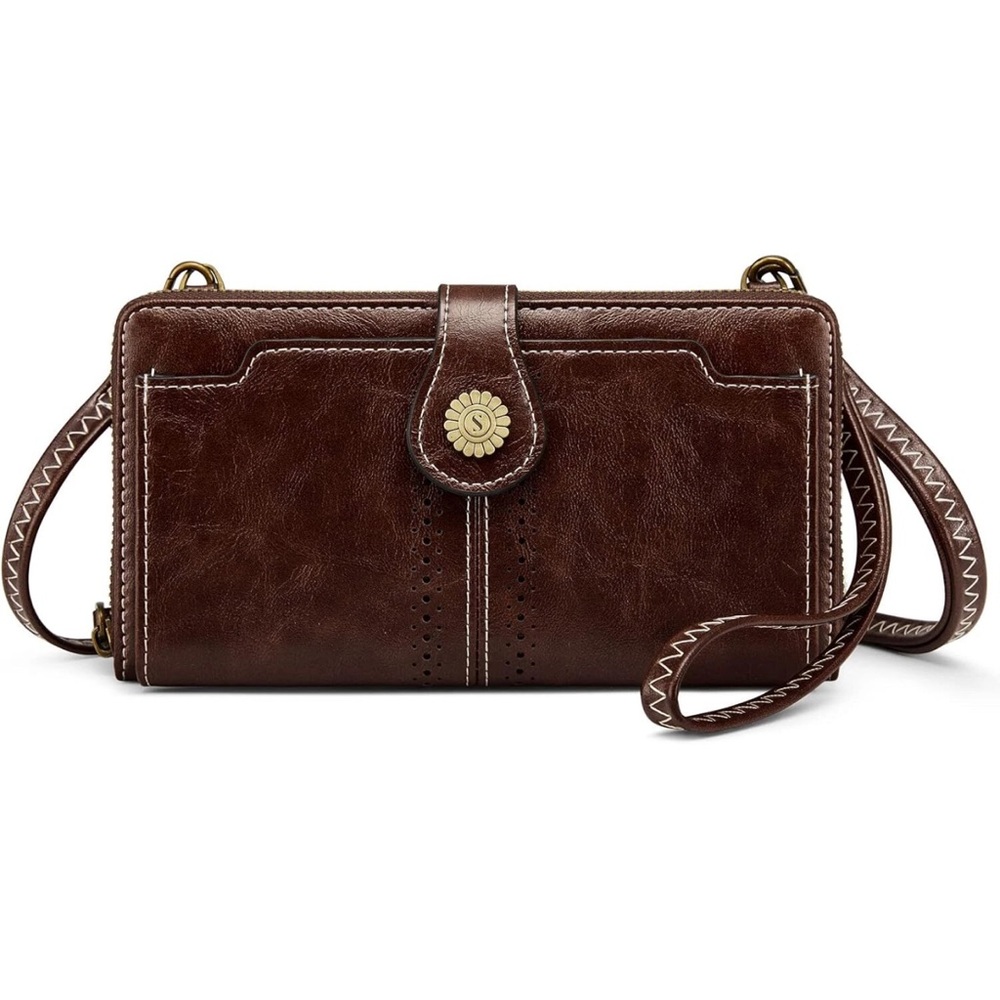 S-Zone Wristlet Wallet Women Crossbody RFID Blocking Vegan Leather Clutch/Purse